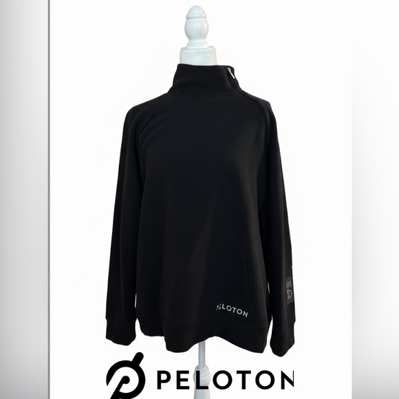 Peloton Tops - NEW with tags 🖤 Peloton Ribbed Mock neck zipper sweatshirt XL NWT gift